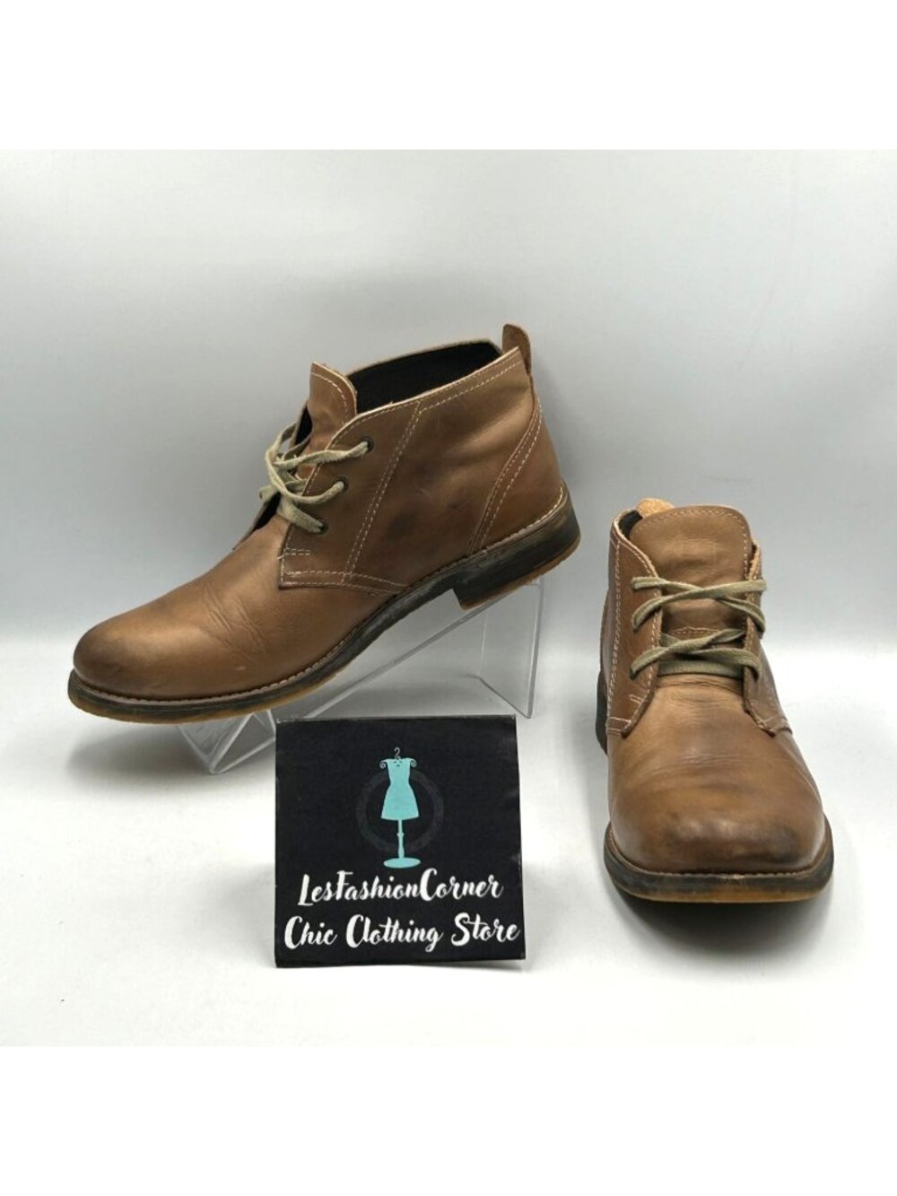 Bed Stu Men's Brown Leather Draco Lace-Up Distressed Chukka Boots Size 9.5 3811
